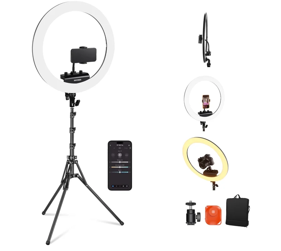 Kit ring light NEEWER avec anneau, pied et accessoires