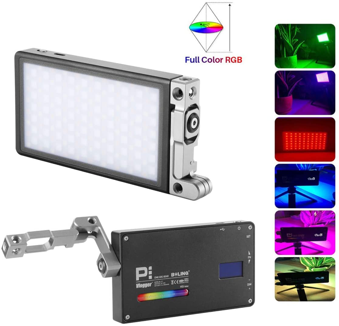 Panneau LED RGB Boling BL-P1 avec affichage numérique, monture pivotante et effets lumineux colorés
